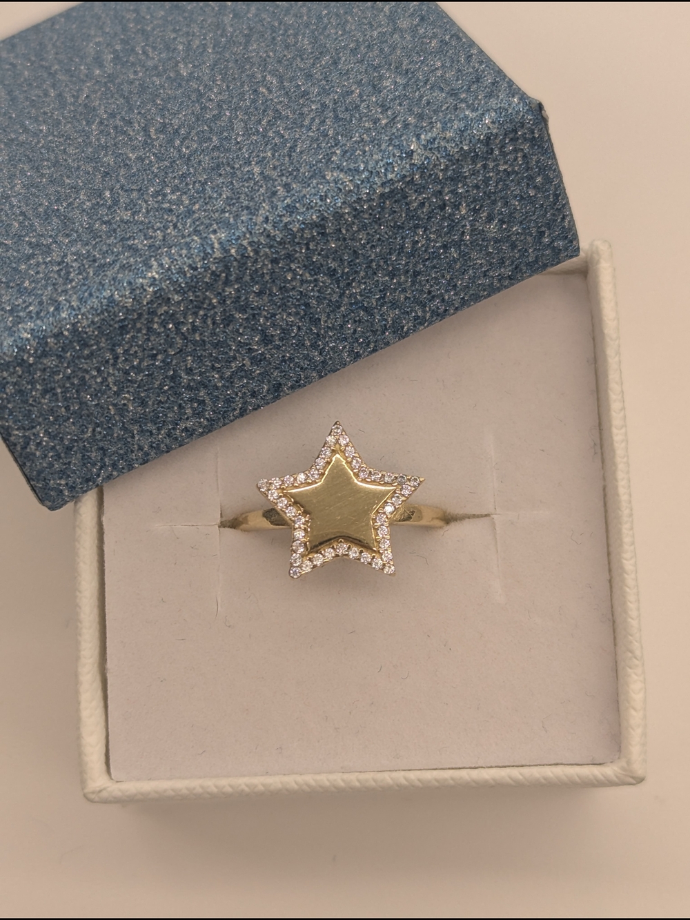 14K Real Gold Women's Star shaped Ring size 7